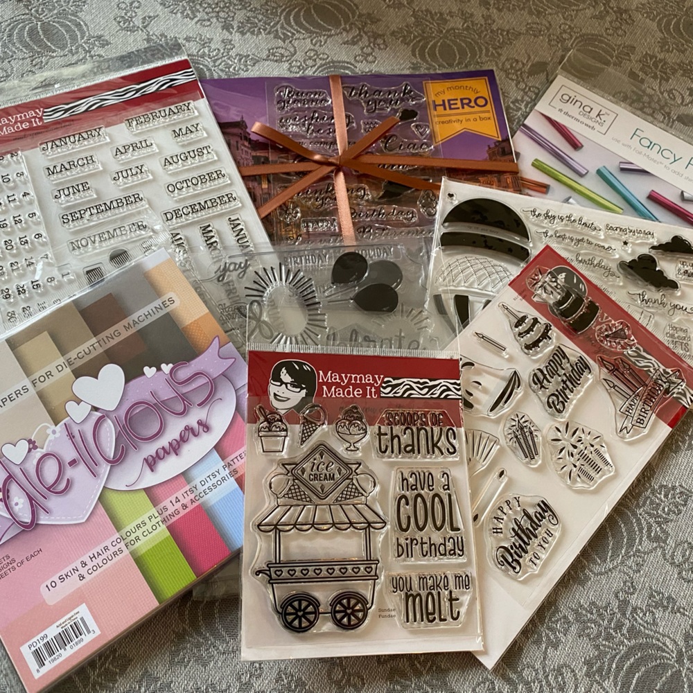 8 Piece Celebration / Good Greeting Crafting Items. $110 Value